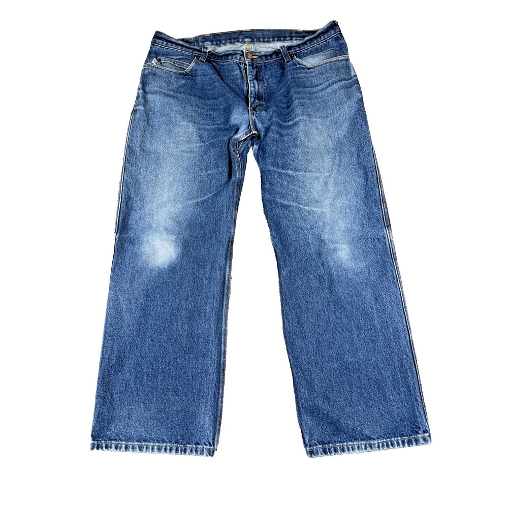 Duluth Trading Co Mens Jeans 40x30 Blue Straight Leg Denim Work Made USA P20